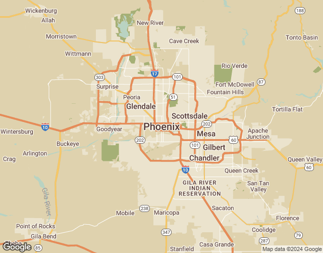 Map of Phoenix, Arizona, United States